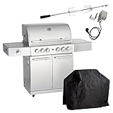 Allgrill Topline Volledelstahl Gasgrill Chef L 2019 mit Wetterschutzhülle und Grillspieß